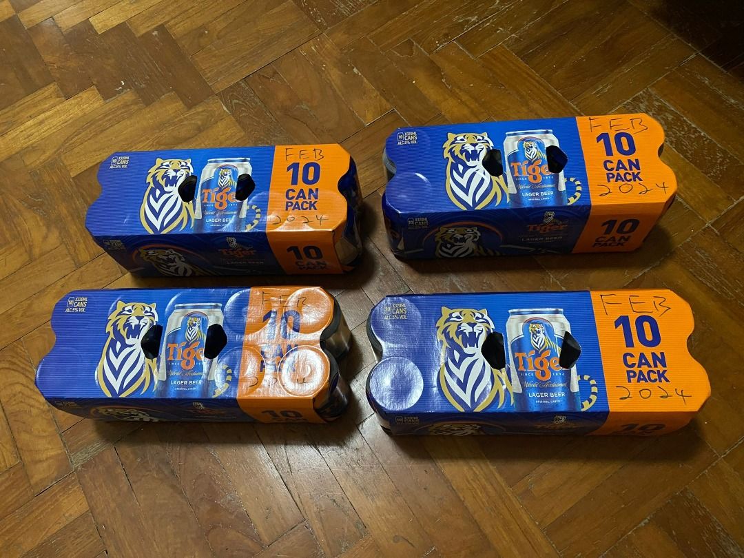 Cheapest Tiger Beer, $1.5 only, 320 ml x 40 cans, BB Feb 2024, Food ...