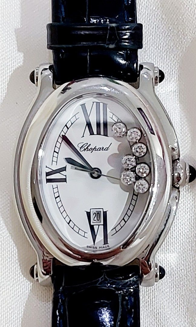 Chopard Happy Sport 7 Diamond Leather Strap Watch (Category: Luxury Watches) located in Makati City. Submitted by wishalot (Listing ID 1268133822, Image 2). Description: This is a personal item, first owned, bought from Chopard boutique in Japan several years back. I never had the intention of selling it hence I disposed the box and all inclusions. Elegant timepiece, original strap..