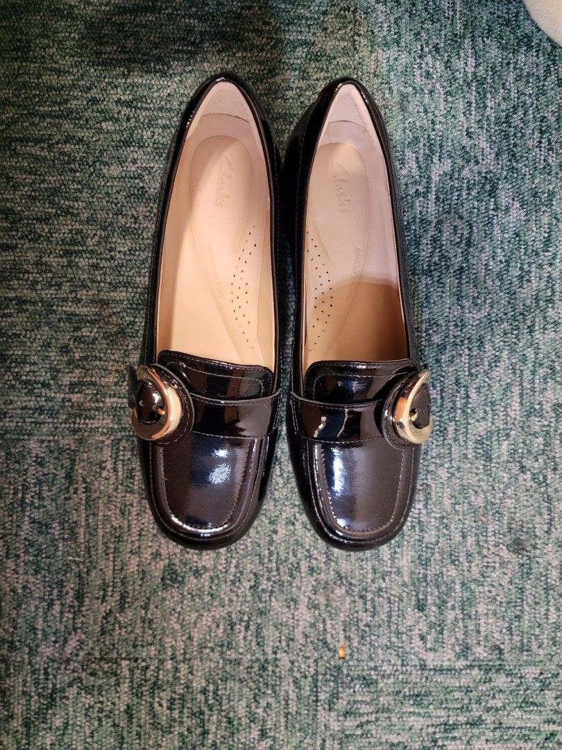 Clarks Heels Loafers Black