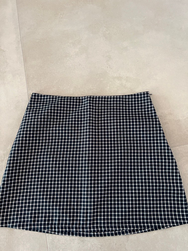 Checkered skirt cotton clearance on