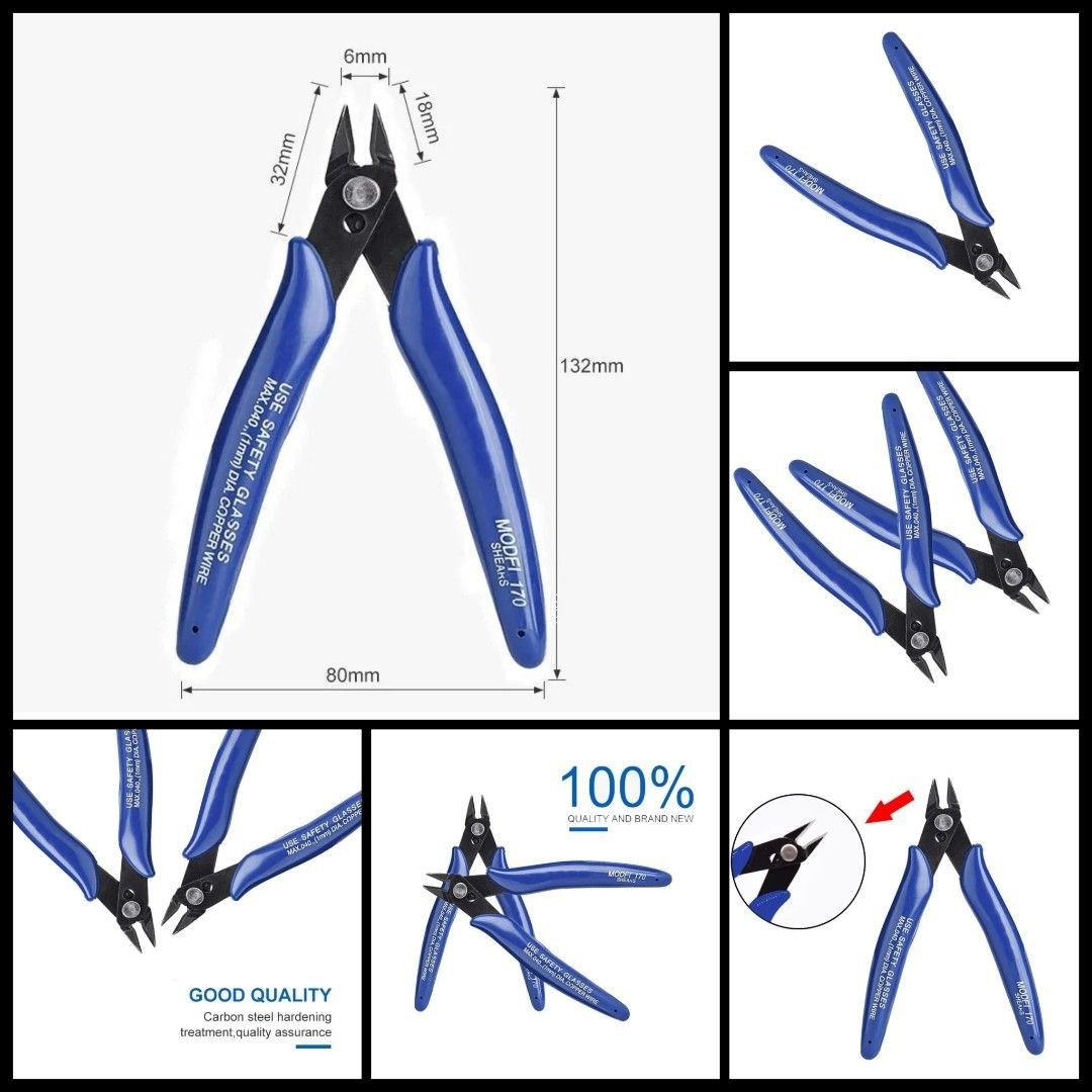 1Pc Diagonal Pliers Electrical Wire Cable Cutters Cutting Side Snips Flush  Pliers Nipper Hand Tools 5/6/8inch Wire Stripper