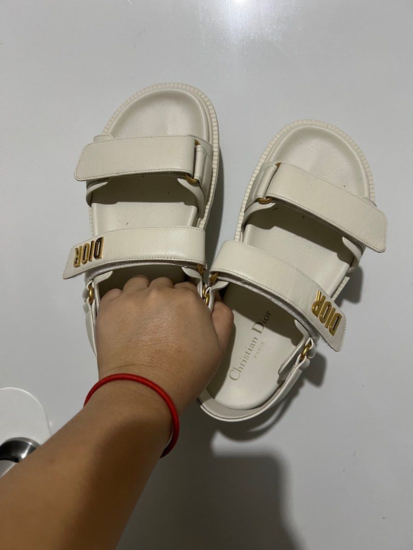 DIOR White Dioract Sandal Women s Fashion Footwear Flats