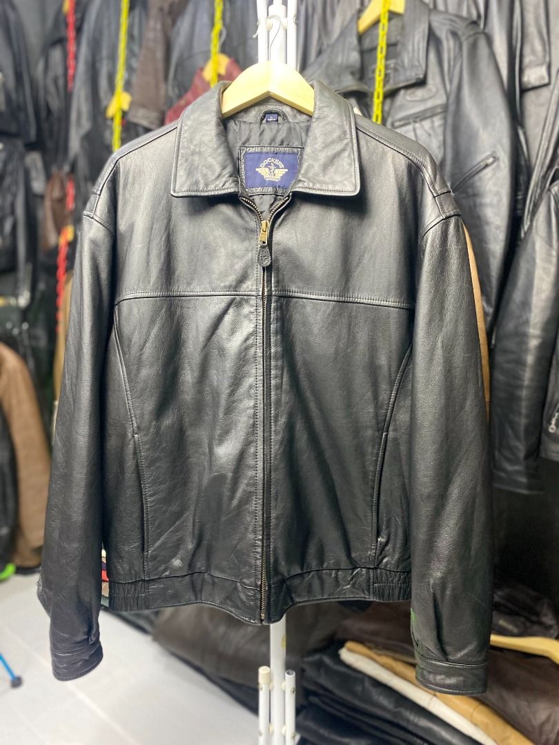 Dockers leather hotsell bomber jacket
