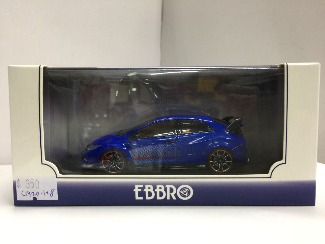 Ebbro 1/43 Honda Civic Type R Concept 2014 – Bleu FK2 – Modèle Diecast Neuf