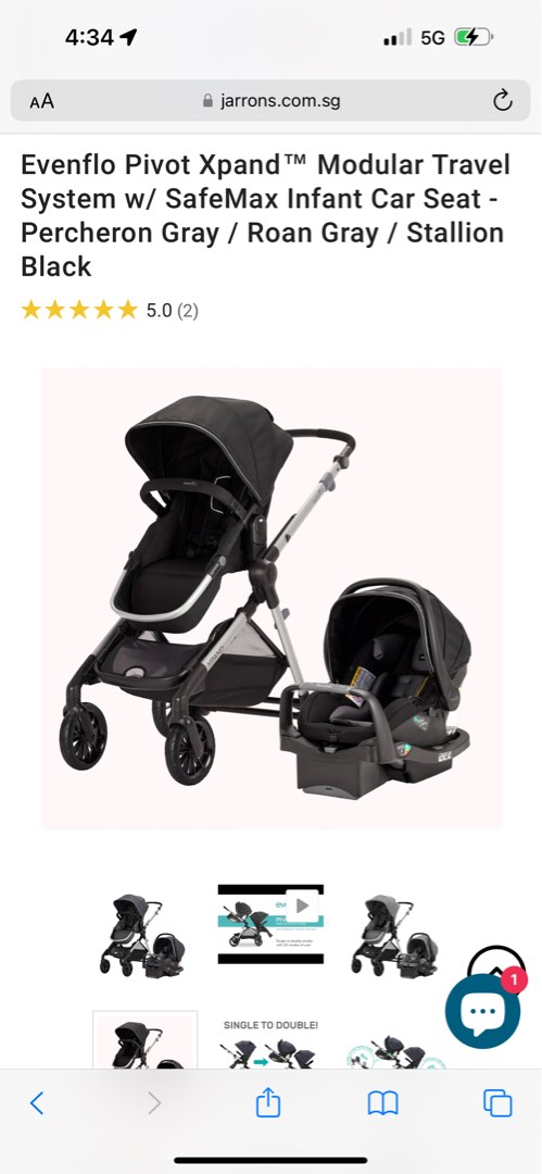 Pivot xpand modular travel system with safemax infant car seat discount