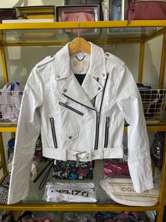 Cheap white leather jacket shop