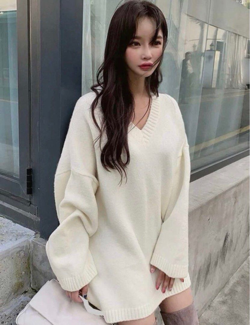 White oversized sweater dress new arrivals