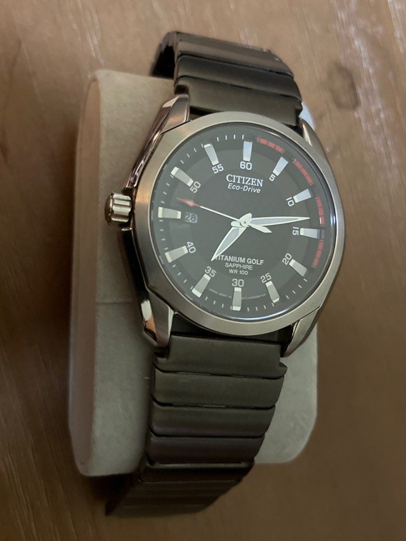 Citizen eco drive sale titanium sapphire wr100 black