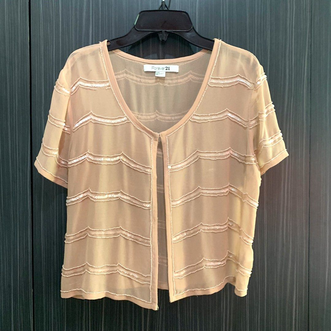 Forever 21 Beaded Bolero Shortsleeve Women s Fashion Tops Blouses on Carousell