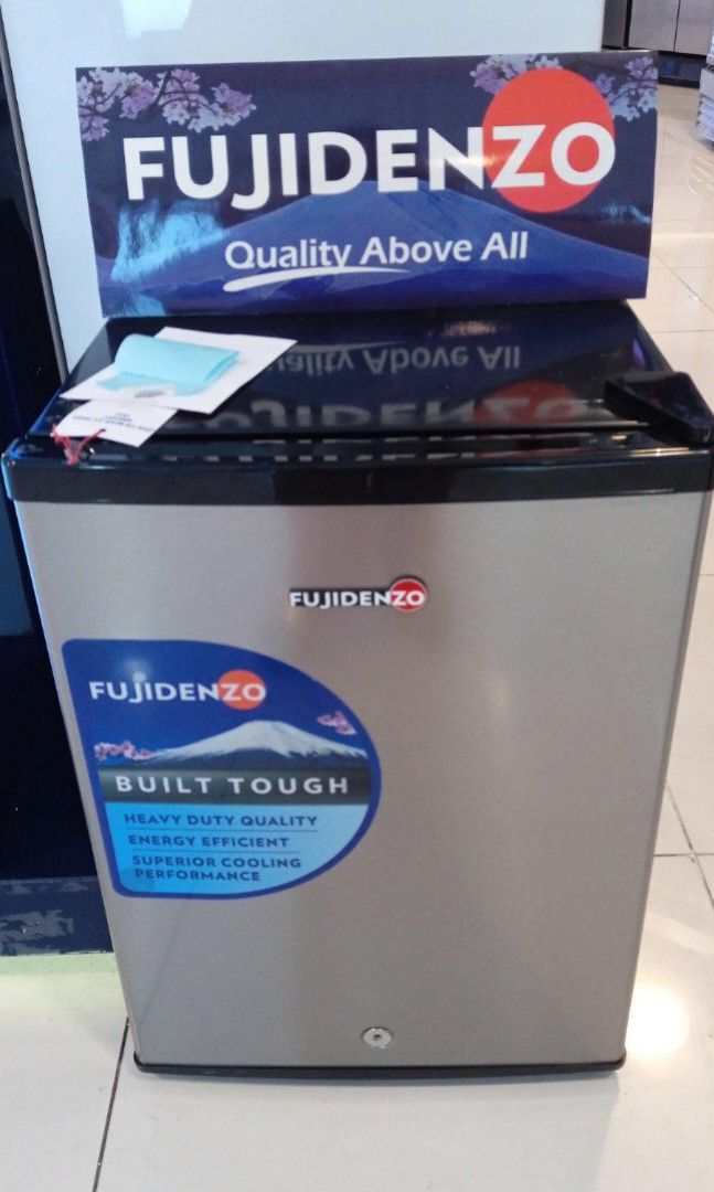 FUJIDENZO PERSONAL REFRIGERATOR (Category: Refrigerators and Freezers) located in Quezon City. Submitted by maryann.dimalanta (Listing ID 1268282748, Image 1). Description: FUJIDENZO PERSONAL REFRIGERATOR RDD35T-8,400 RDD35R-8,700 RBT-35SL-9,000 Single Door RB40HKS- 7,850 RB30MKS-6,950 RB18HS-5,300 Brand new and sealed with warranty and receipt 7 days outright replacement 1 yr parts and serv 5 yrs for the compressor Pick up / Viewing in the store
