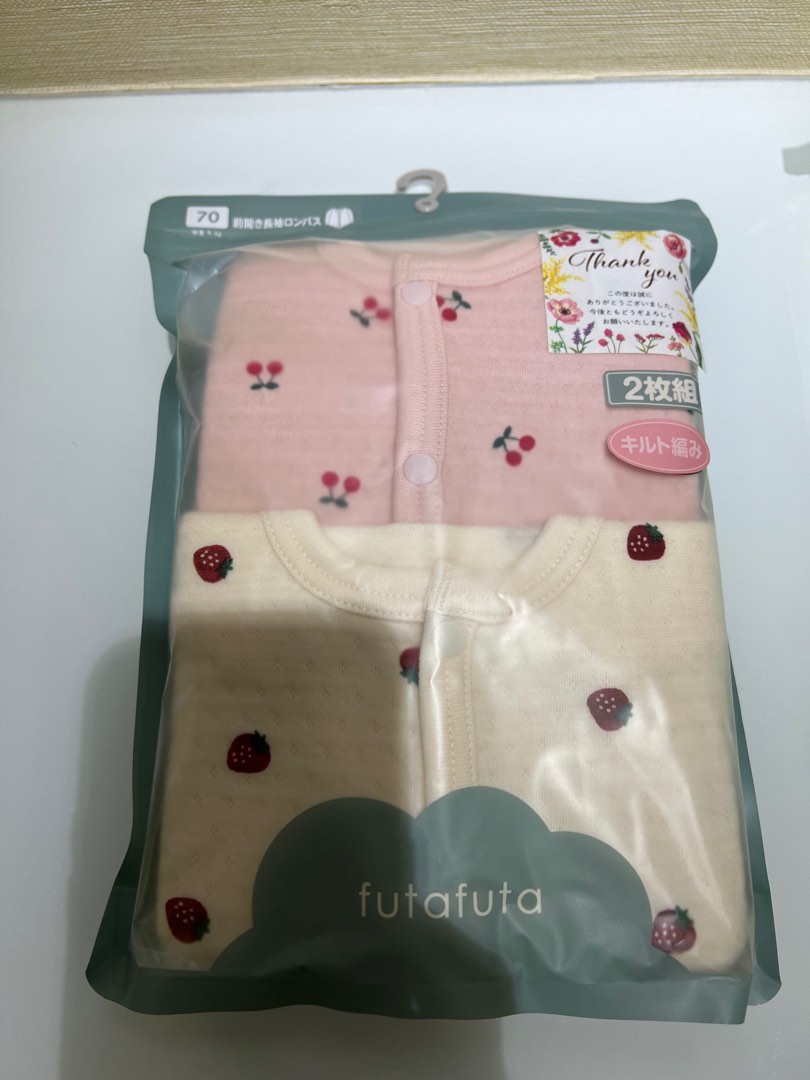 Futafuta空氣棉質包屁長袖底衫仔2件set, 兒童＆孕婦用品, 嬰兒及小童