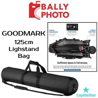 Goodmark 125cm Lighstand Bag padded in build pocket to hold 3