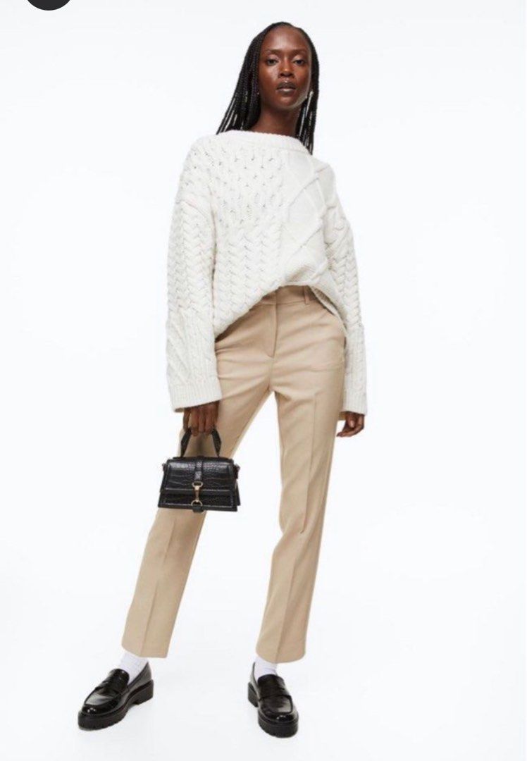 H M Ezy Ankle Pants light brown Women s Fashion Bottoms Other