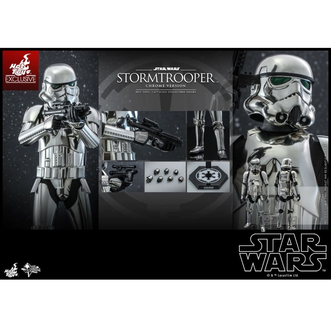 Hot Toys MMS615 Star Wars 1 6 Stormtrooper Chrome Version Action