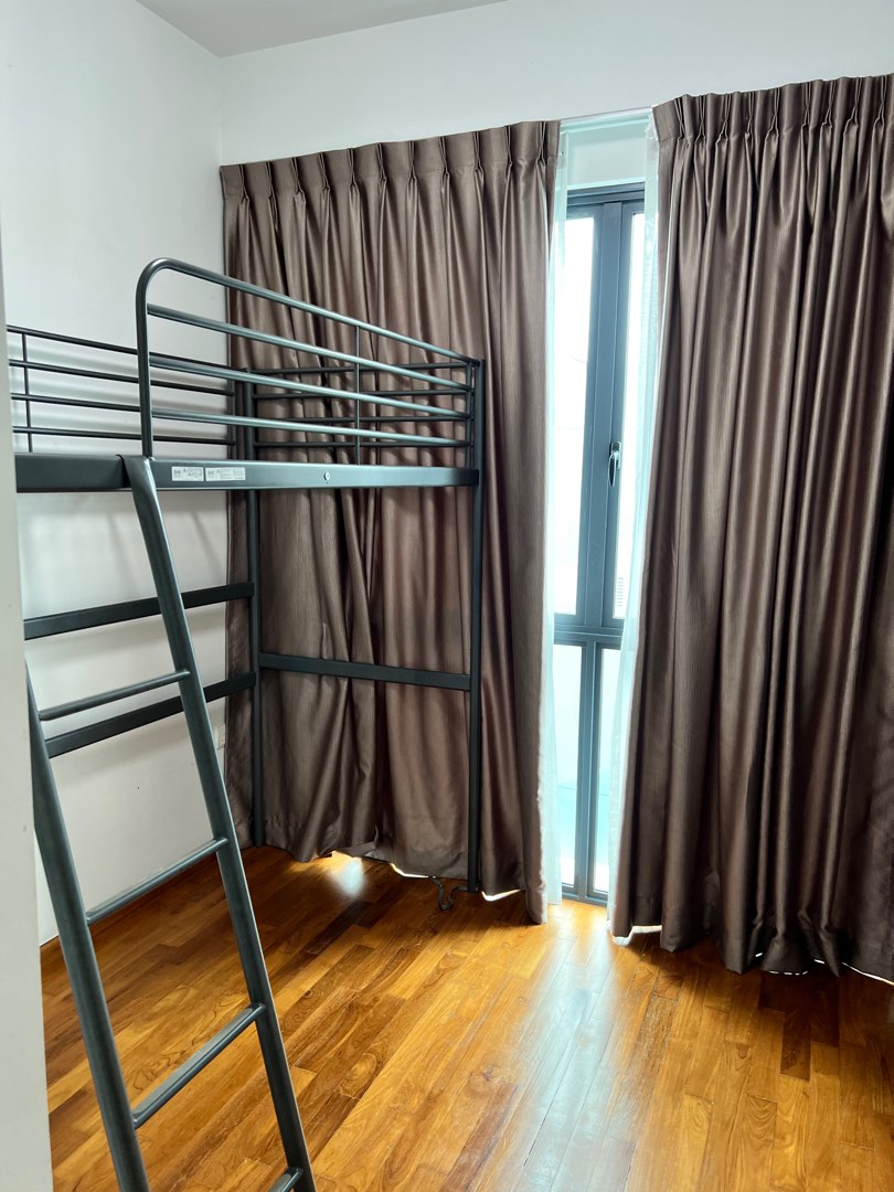 IKEA single loft bed frame, Furniture & Home Living, Furniture, Bed