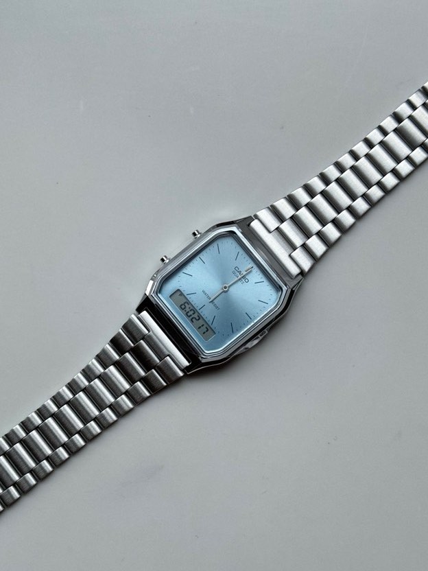 Instock Ice Blue Casio AQ230 2A1MQY Men s Fashion Watches