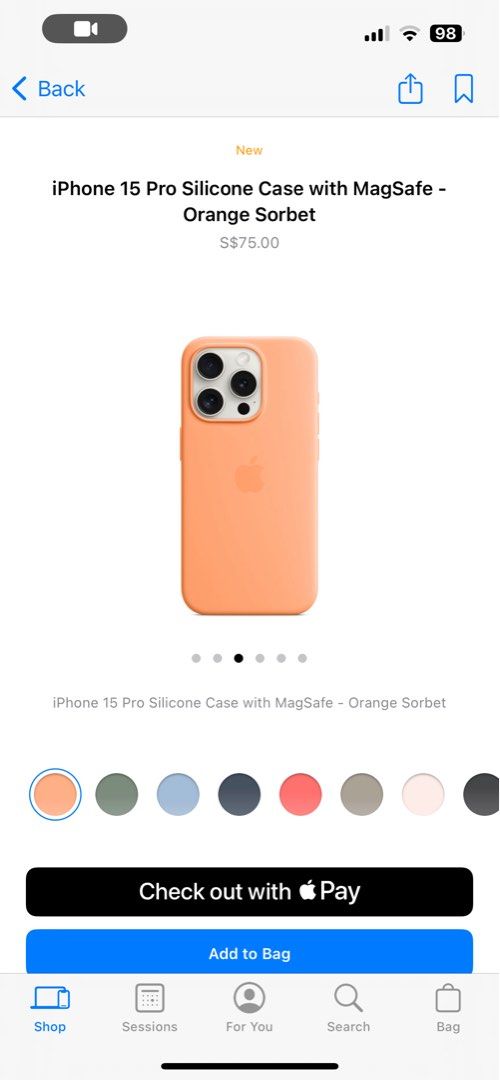 iPhone 15 Pro Silicone Case with MagSafe - Orange Sorbet - Apple