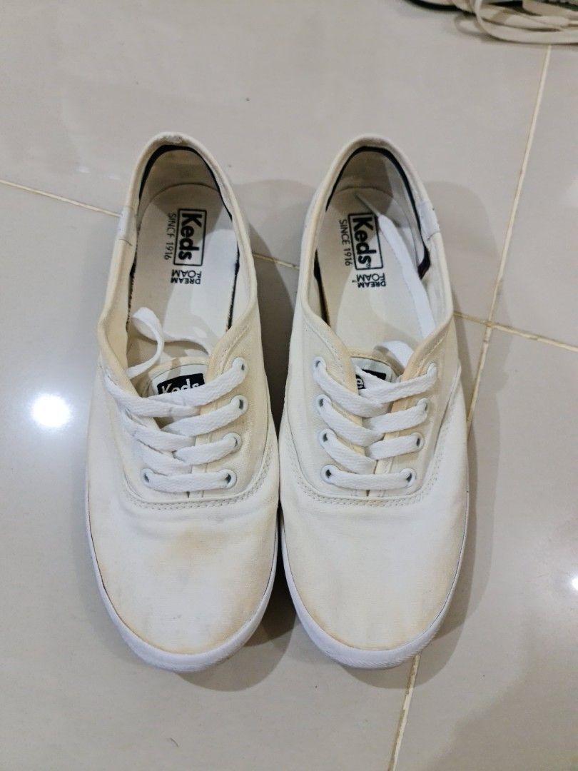 Keds Dream Foam White Canvas Sneakers Women s Fashion Footwear Sneakers on Carousell
