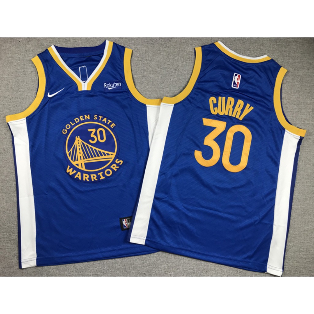 Kids Youth NBA 2023 new Golden State Warriors 30 Stephen Curry blue embroidery basketball jerseys