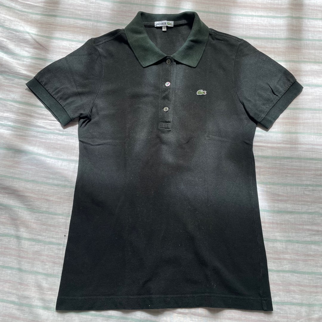 Lacoste Black Polo Shirt, Women's Fashion, Tops, Others Tops on Carousell