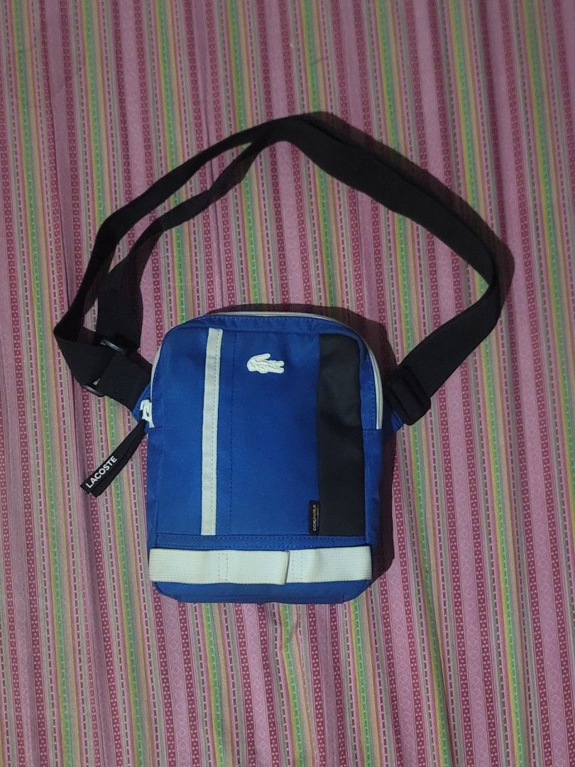 Lacoste sling bag cordura (Category: Sling Bags) located in Malabon City. Submitted by andreigabriel (Listing ID 1268146765, Image 1). Description: For sale lacoste sling bag cordura slightly used 3200 only.