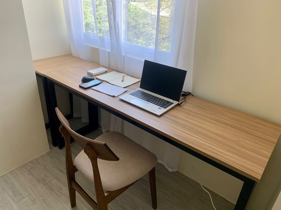 Laminated top sunlesh desk (black frame) (Category: Tables & Sets) located in Paranaque City. Submitted by bfria (Listing ID 1268205357, Image 2). Description: Laminated top sunlesh desk - black frame with gliders Dimensions: 160x50x74 40x50x74 👓 PLEASE READ 👓 📌 Item is secondhand unless stated New 📌 Color may vary due to lighting 📌 No meet-ups 📌 NO RUSH shipping 📌 The buyer will shoulder the shipping fee. 📌 Kindly manage your expectation