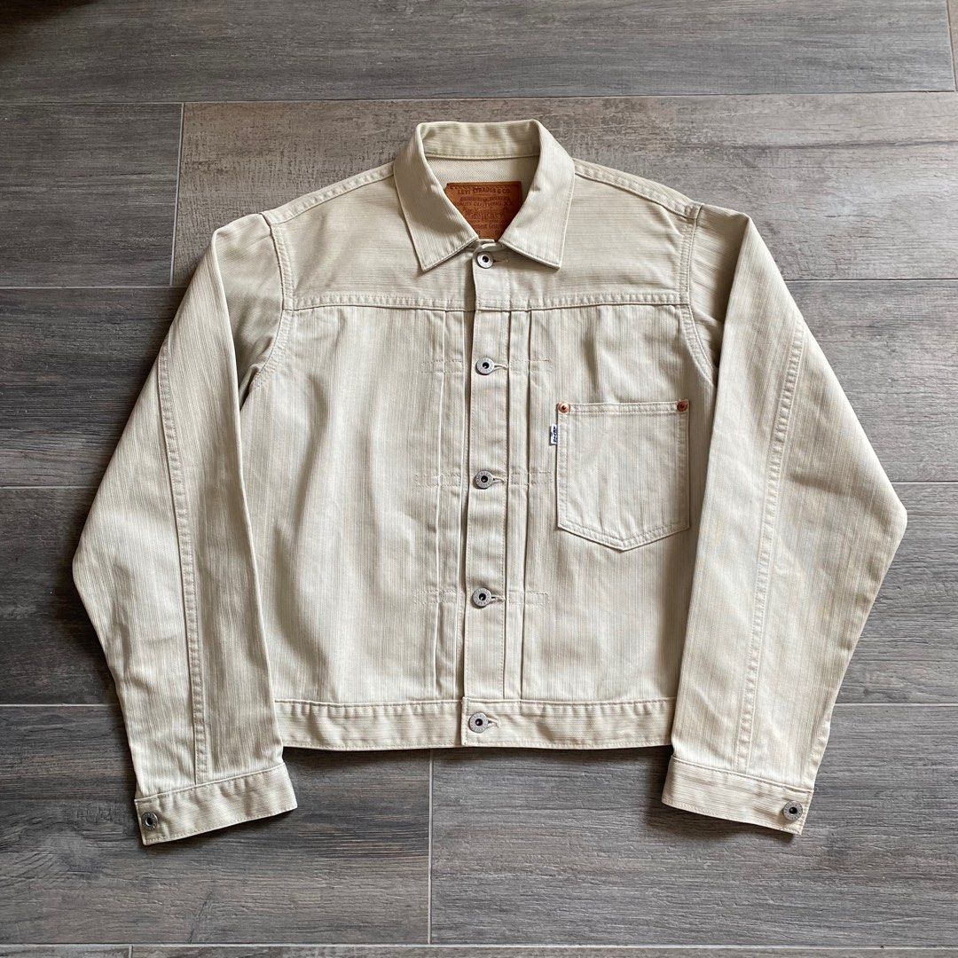 LEVIS BIG E PIQUE 71506 TYPE 1 OFF WHITE DENIM JACKET VINTAGE