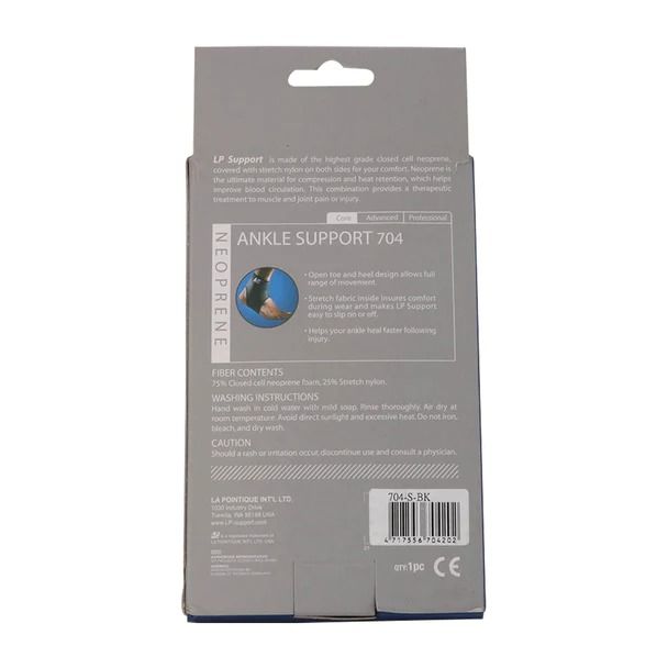 LP SUPPORT ANKLE SUPPORT - OLYMPIC VILLAGE UNITED (Category: Braces, Support & Protection) located in Quezon City. Submitted by olympicvillageecommerce (Listing ID 1268213490, Image 2). Description: Product details: This high quality neoprene ankle support provides support and compression to weak ankle joints, while helping to reduce swelling and stiffness after injury. The open toe and heel design allows full range of movement, and the stretch f