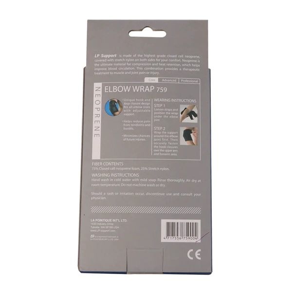 LP SUPPORT ELBOW WRAP - OLYMPIC VILLAGE UNITED (Category: Braces, Support & Protection) located in Quezon City. Submitted by olympicvillageecommerce (Listing ID 1268202317, Image 2). Description: PRODUCT DESCRIPTION: Color: BLACK Item Code: LPS-759 Hook and loop closure design fits most elbow sizes. Provides comfortable compression for weak or overstressed elbows. Helps reduce pain from tendinitis and bursitis. Washing Instruction Hand wash in co