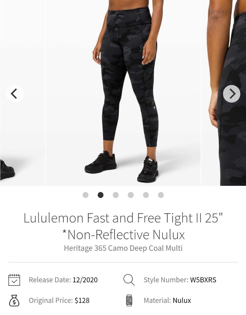 Lululemon Fast and Free Tight 25 Non-Reflective Heritage 365