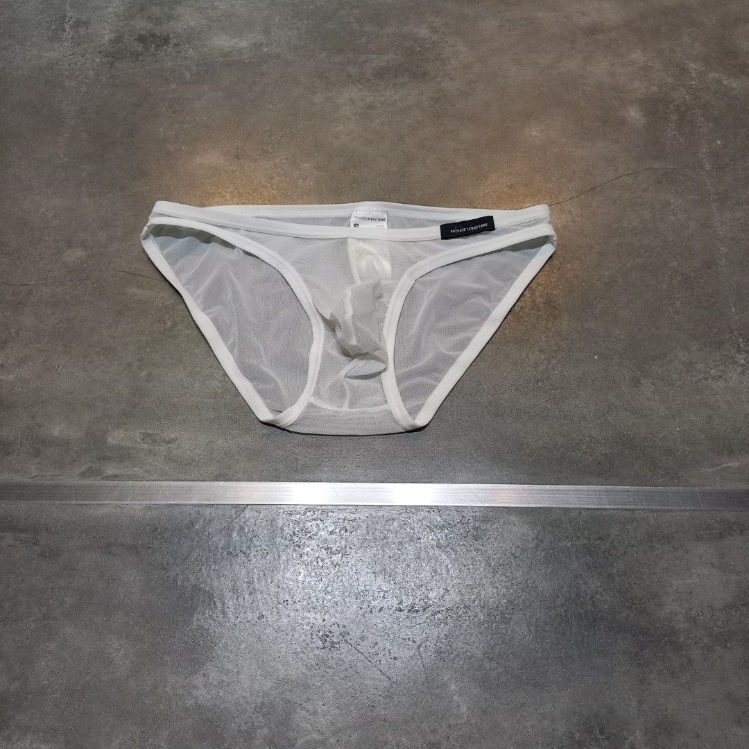 Men s white translucent briefs Men s Fashion Bottoms New Underwear on Carousell