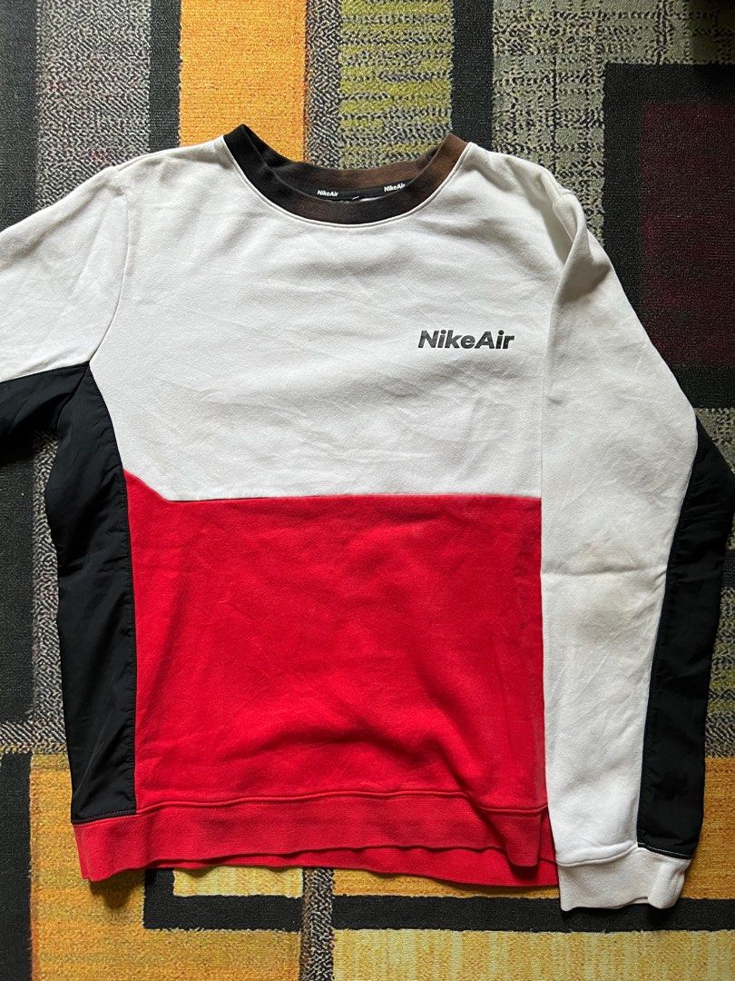 nike air crewneck sweatshirt white black red