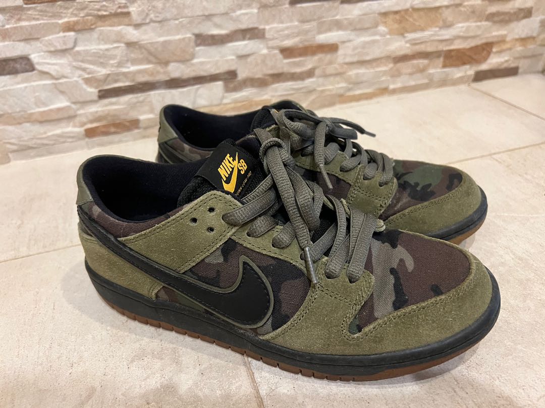 Nike SB Dunk Low Pro Olive Green Camo Men s Fashion Footwear