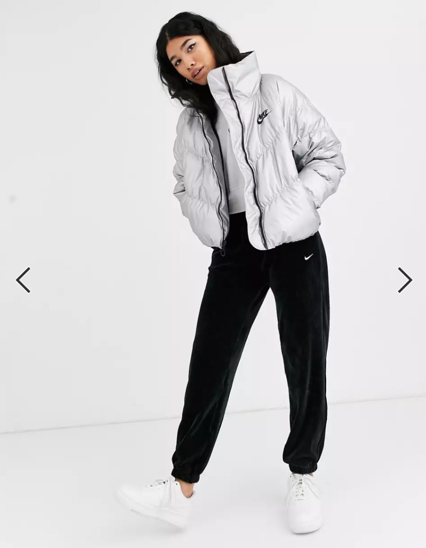White nike puffer new arrivals jacket women's