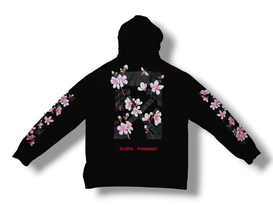 Off white deals pink blossom hoodie