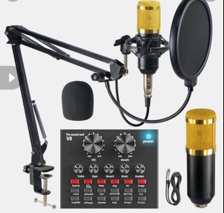 Original Condenser Microphone Kit With V8 Multifunctional Live Sound Card