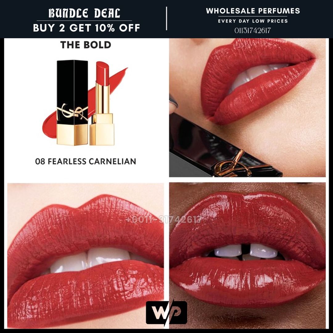 ORIGINAL YSL THE BOLD HIGH PIGMENT SATIN LIPSTICK 8 Fearless Carnelian