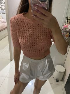 Peach crop top