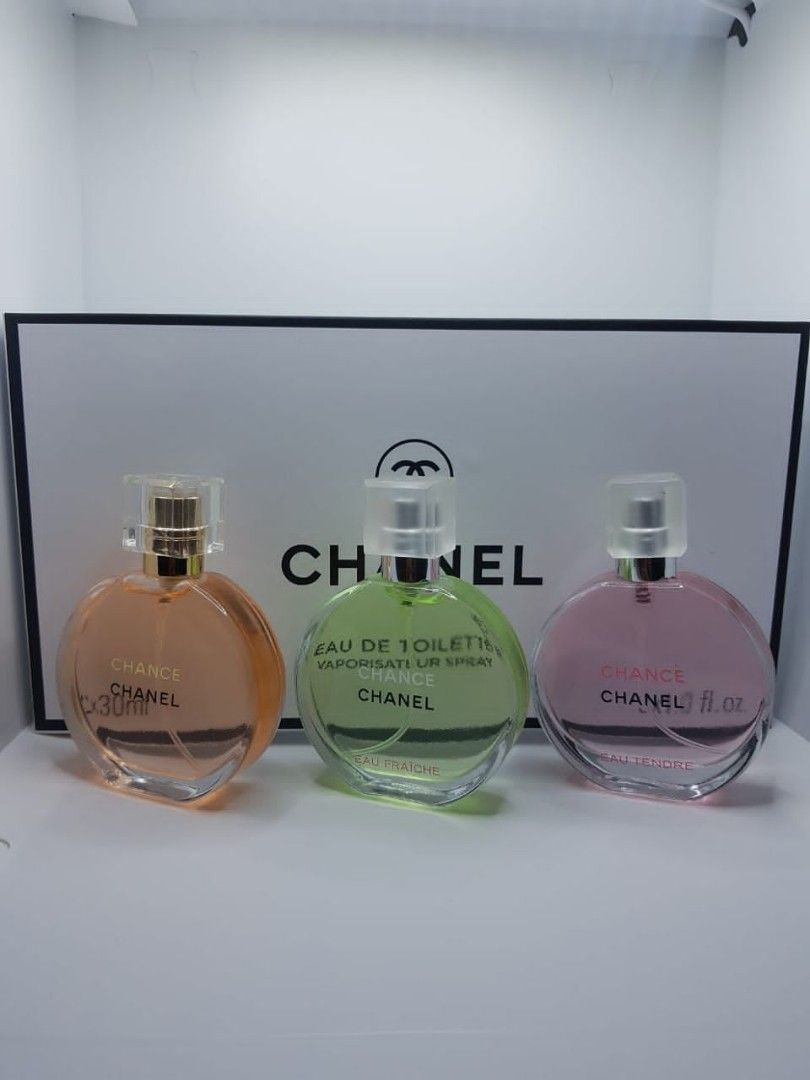 Perfume chanel chance miniature set perfume miniature 3 in 1, Beauty &  Personal Care, Fragrance & Deodorants on Carousell