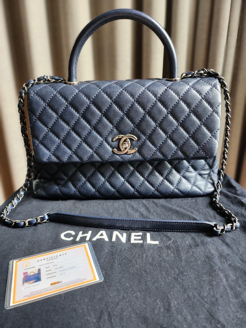 Coco Handle Chanel Coco luxury Navy blue Leather ref.139327 - Joli Closet