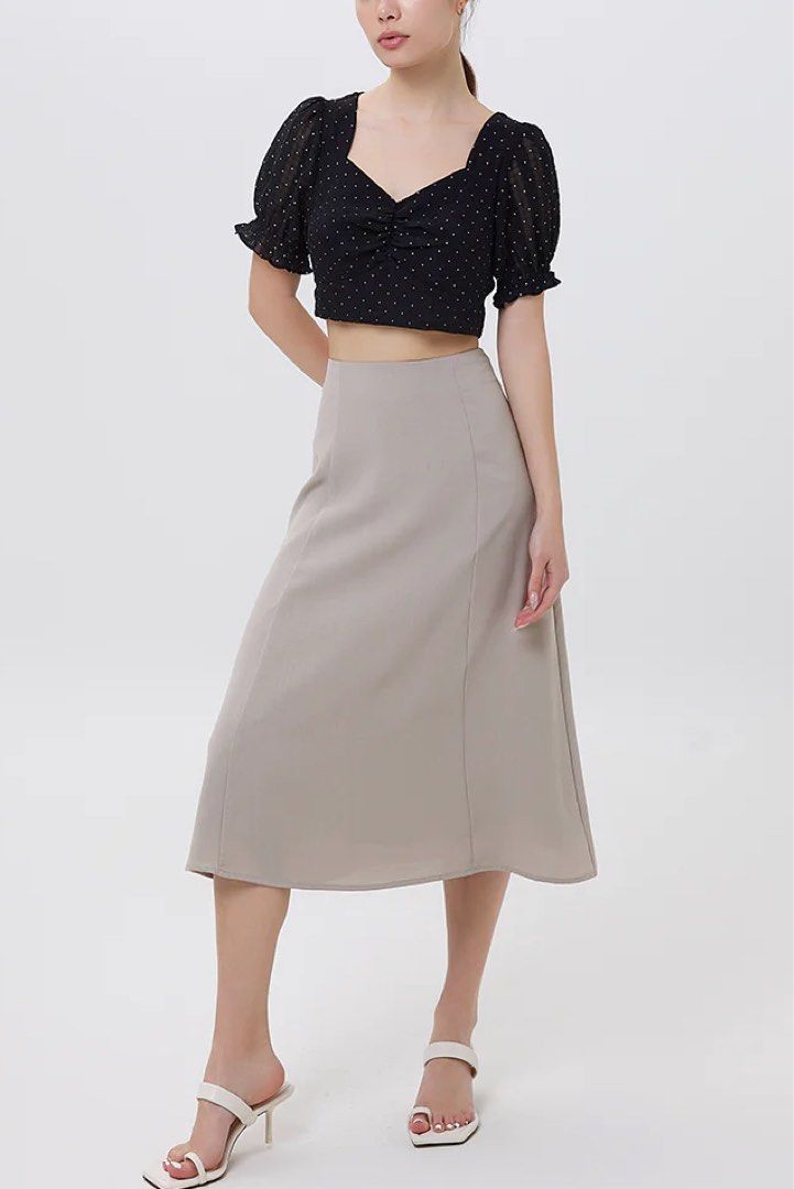Playdress Mecca Midi Skirt in Sage Green Women s Fashion Bottoms Skirts on Carousell