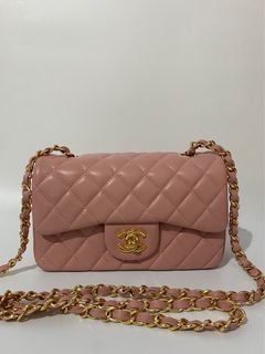 2018 Chanel Coco Vintage Flap Bag in Salmon Pink Aged Gold Hardware SMALL  in Lambskin Authentic Chanel, Luxury, Bags & Wallets on Carousell