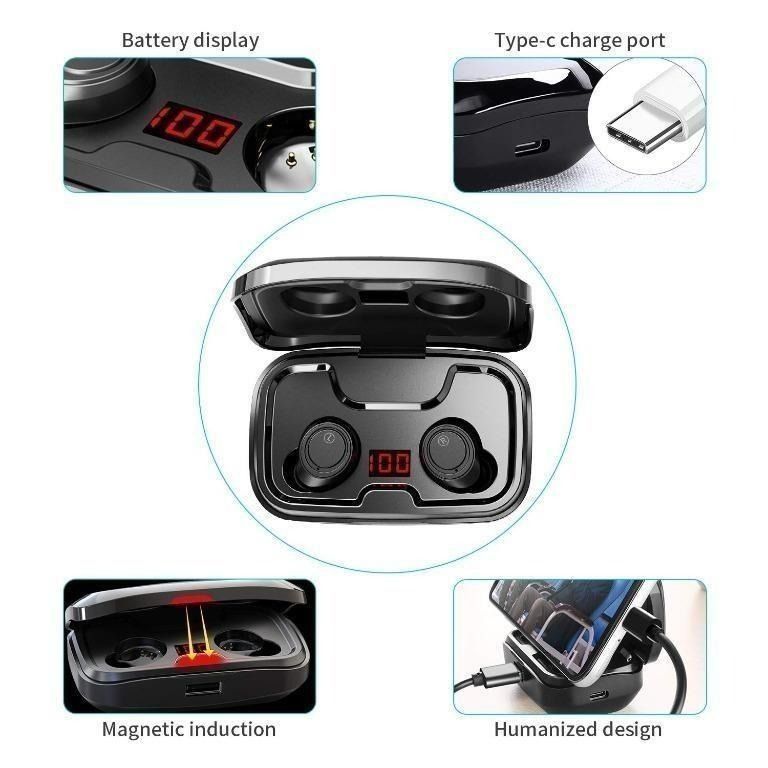 READY STOCK GRDE X10 TWS Wireless Earbuds Bluetooth 5.0 Headphones 105H Playtime with 3000 mAh Charging Case As Power Bank