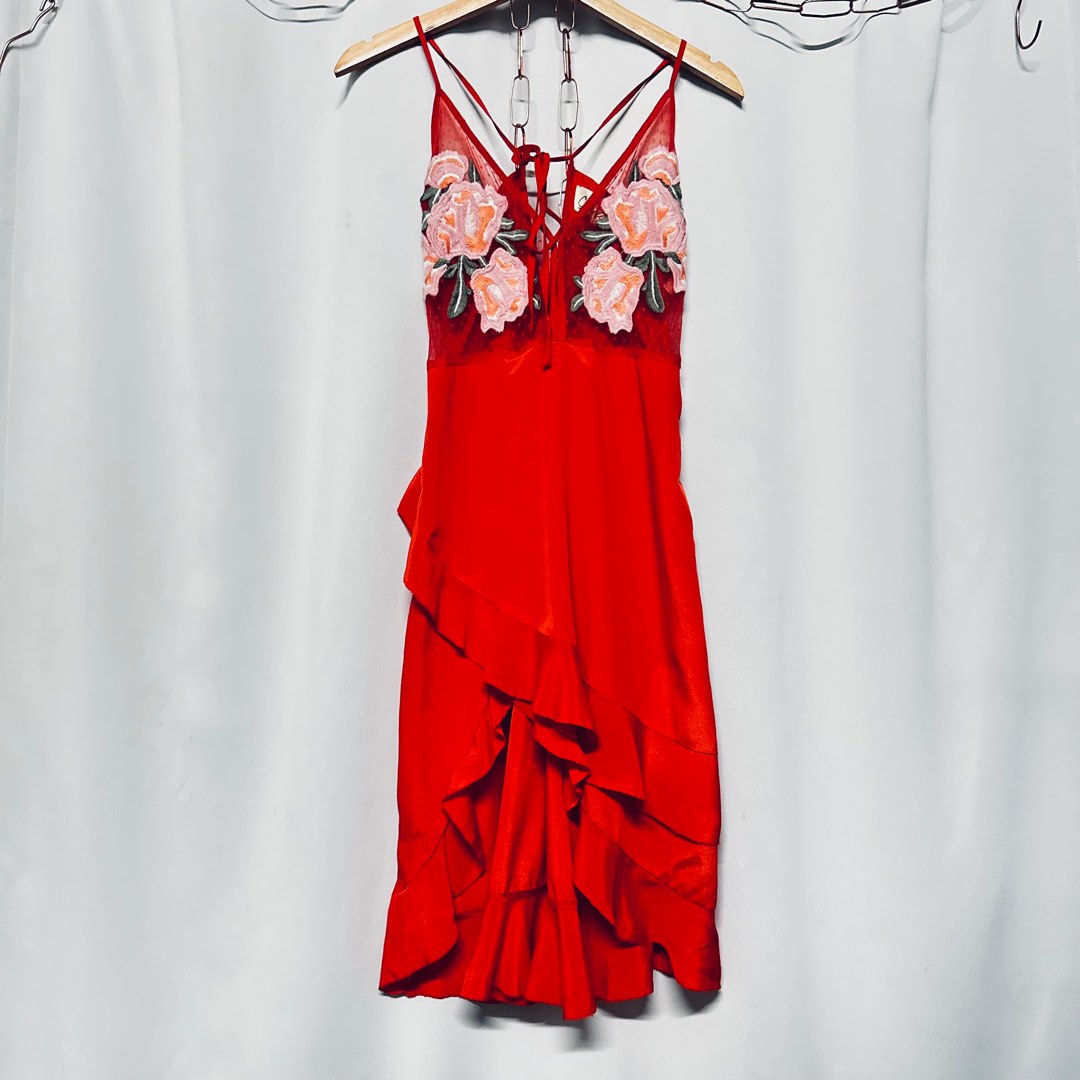 Satin Dress in Red