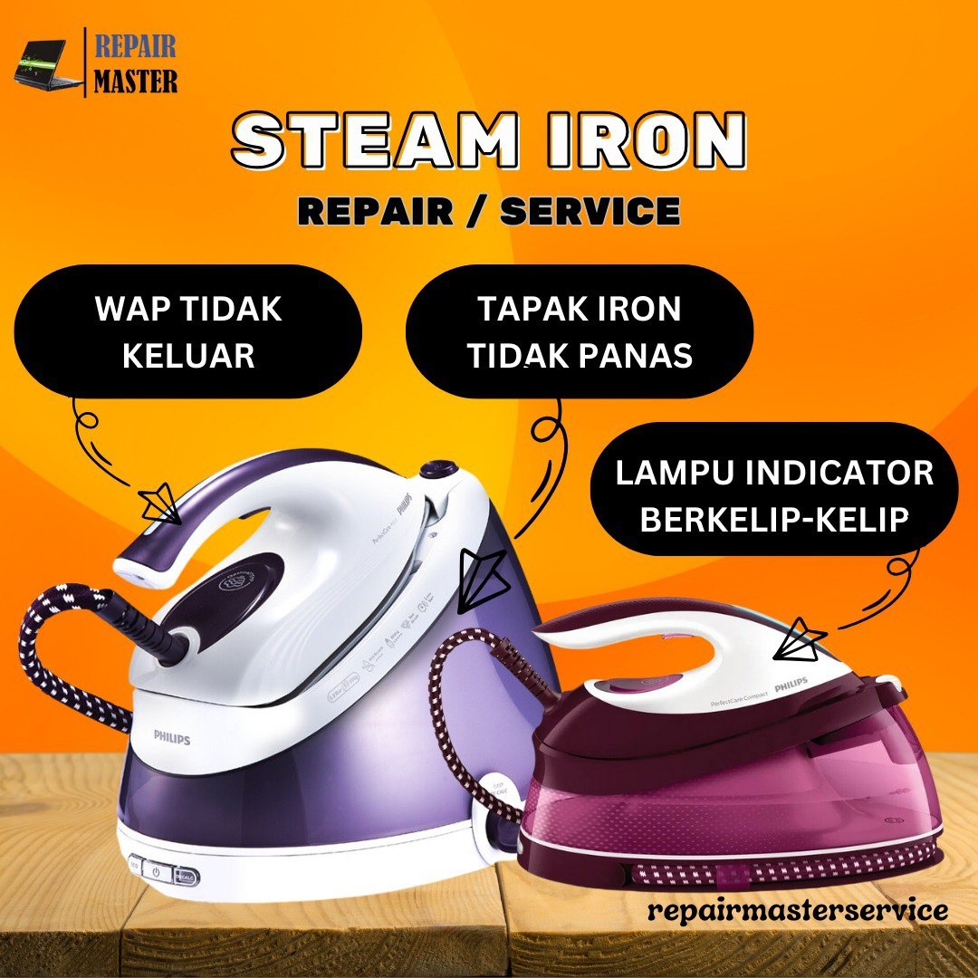 Steam iron philips keluar hot sale air