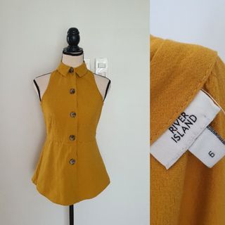 river island mustard halter top