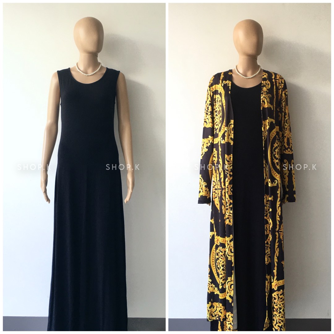Robe and Inner Maxi Dress, Women's Fashion, Dresses & Sets, Dresses on ...
