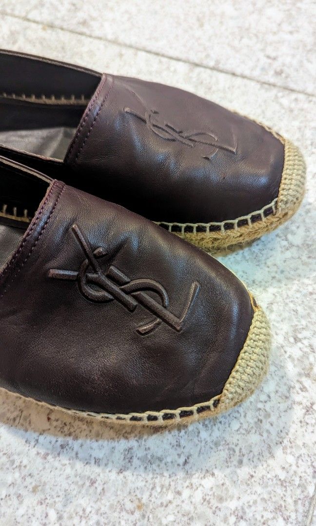 Saint Laurent YSL lambskin espadrilles size 37/38, Women's Fashion