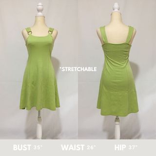 Simple Plain Mini Green Dress | Summer Spring Casual Picnic