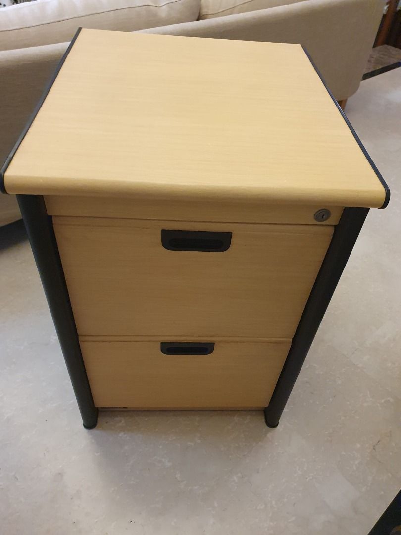 Solid 2-drawer Filing Cabinet (no key), Furniture & Home Living ...